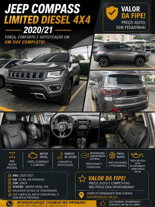 JEEP COMPASS 2.0 16V DIESEL LIMITED 4X4 AUTOMÁTICO JEEP COMPASS 2.0 16V DIESEL LIMITED 4X4 AUTOMÁTICO